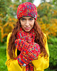 rękawiczki damskie Rękawiczki MERINO 50% handmade ze sznureczkiem ,,Czerwienie" 7