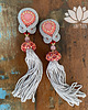 kolczyki soutache meduzy  szary/róż  - kolczyki sutasz 1