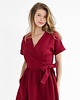 sukienki midi damskie Lniana Sukienka JASMINE RED WINE 4