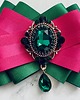 broszki Brosza  z niesamowitym szmaragdowym zielonym kryształem  NEW 2