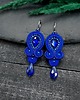 kolczyki soutache Kolczyki sutasz niebieskie klasyczne z kryształkiem Ana 2