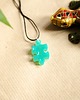 wisiory Turkusowy wisiorek puzzel  świecący w ciemności i UV handmade 2,8 cm 4