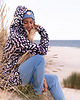 bluza z kapturem damska Candy long black/white zebra 3