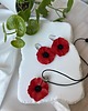 komplet biżuterii Zestaw Kolczyki i naszyjnik (choker) maki z gliny polimerowej. Handmade 1