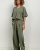 bluzki kimonowe damskie Bluza kimono z dekoltem V, T416, zielony 1