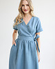 sukienki midi damskie Lniana Sukienka JASMINE DUSTY BLUE 2