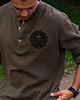 koszule męskie Koszula męska muślinowa Military Khaki 2