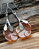 kolczyki wire wrapping pomarańczowe kwiaty   - kolczyki - gałązki 2