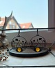 kolczyki z miedzi Kolczyki koła z żółtym agatem psychodeliczne grzyby w stylu boho 7