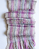 szale damskie Ręcznie tkany szalik artystyczny fiolet, róż i beż 2