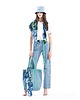 torby XXL Denim Shopper  Bag /  white logo 1