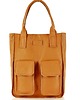 torby na ramię Torebka skórzany shopper bag z kieszeniami - MARCO MAZZINI Ravenna brąz camel 1