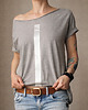 t-shirt damskie Srebrna kreska średnioszary Oversize 1