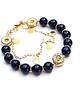 bransoletki z kamieni naturalnych Perły seashell navy blue  /szlachetna kolekcja/ - bransoletka 1