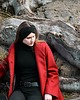 opaski do włosów Czarna elegancka opaska twist z wełny merynosa 5