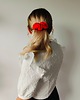 spinki i klamry do włosów Scrunchie spinka klamra jedwabna neonowa czerwień 6