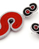 kolczyki soutache Kolczyki soutache - Czerń Czerwień Szary Duże 2