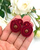 kolczyki soutache Largo kolczyki sztyfty sutasz bordowe z kamieniem piasek pustyni 1