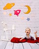 naklejki ścienne do pokoju dziecka Księżyc zaokrąglony MAGIC WALL 3