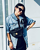 saszetka nerka Nerka / torebka Mili Belt Bag L  z jeansu powlekanego welurem 2