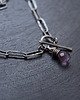 srebrne naszyjniki Łańcuszak oksydowany z ametystem 2