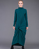 sukienki midi damskie Emerald front knot dressi 1
