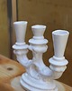 świeczniki i świece Trójramienny świecznik ceramiczny biały 2