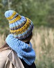 szale damskie WOOLY niebieski wełniany komin tuba-  błękit 1