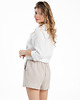 szorty damskie Lniane spodenki BLOOM almond milk 4