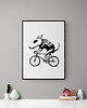 grafiki i ilustracje Duża grafika z Bulterierem na rowerze 50x70 cm 1