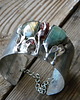 bransoletki z kamieni naturalnych Labradoryt - roślina   - BRANSOLETA MANKIET  CUFF 2