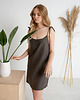 sukienki mini damskie LNIANA SUKIENKA ANTRACYTOWA  100% LEN 3