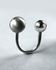 pierścionki srebrne Mały, regulowany pierścionek z kulkami 12 mm i 9 mm 2
