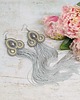 kolczyki soutache Szaro-żółte kolczyki sutasz - kolekcja Drop 6