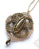 wisiory Malthen, ażurowy wisior z pirytem, beading 2