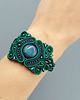 bransoletki soutache Bransoletka zielono fioletowa z sutaszu z agatem 3