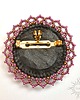 broszki Fleur magenta, broszka z jadeitem, beading, haft 4