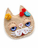 broszki Kocia broszka- kot z białymi policzkami 1