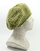 czapki damskie Oliwkowy beret szydełkowy w retro stylu 1