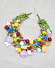kolie 6966 Kolorowy Naszyjnik Maxi z Kwiatami z Masy Perłowej 2