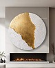 obrazy Obrazy okrągłe do salonu - szczotkowane złoto 2