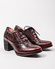 półbuty damskie PÓŁBUTY OKSFORDKI NA 6 CM SŁUPKU - S. NATURALNA - MODEL 251-CZARNO-CZERWONY 1