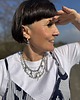 spodnie materiałowe damskie Kombinezon w drobne paski 9