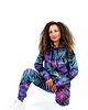 bluza z kapturem damska Damska Bluza z kapturem Palmy Fiolet 2