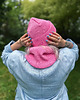 czapki damskie Bawełniana czapka beanie logo ekoskórka Różowy 8