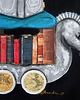 obrazy Anioł Bibliofil 16 oryginalny obraz ręcznie malowany collage 2