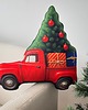 poduszki z grafiką Poduszka Świąteczna Retro Auto Z Choinką 2