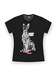 t-shirt damskie T-shirt damski królik czarny 1