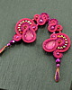 kolczyki soutache Intensywnie różowe kolczyki sutasz 1