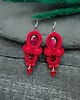 kolczyki soutache Kolczyki sutasz czerwone Anya delikatne romantyczne małe 2